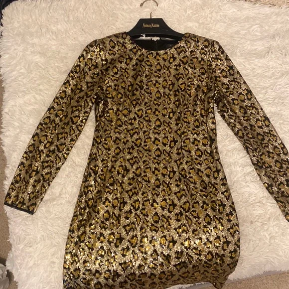 Dresses | Cheetah Print Sequence Dress | Poshmark